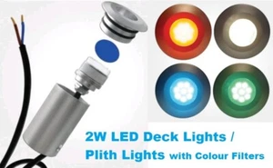 Decking Plinth Lights 2W LED Ground Step Filter IP65 4000k Includes 3x Colours - Picture 1 of 10