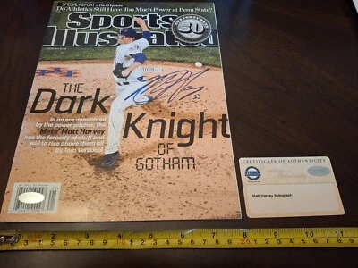 REVISTA ILUSTRADA DEPORTIVA AUTÉNTICA FIRMADA A MANO MATT HARVEY METS CERTIFICADO DE AUTENTICIDAD STEINER Foto 1 de 4