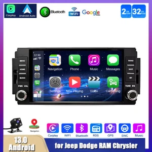 Car Stereo BT Navi Wifi Radio Head unit for Jeep Dodge RAM Chrysler Carplay Auto - Picture 1 of 10