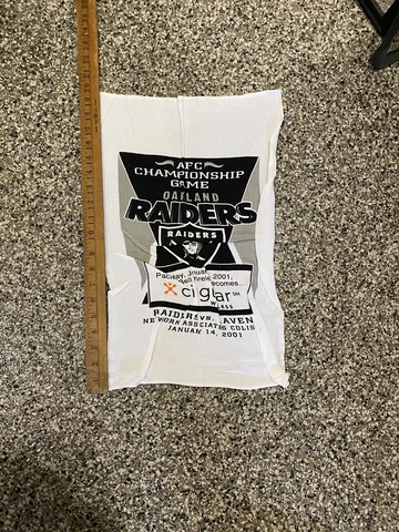 00-2001 AFC CHAMPIONSHIP GAME OAKLAND RAIDERS WHITE RALLY TOWEL 20” CINGULAR SGA Cover