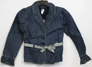 NEW 2006/05 Gymboree Prep Denim Blazer Jacket 10 Spring Tulip Belted Buttons - Picture 1 of 10