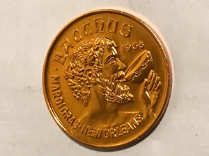Two (2) Metal tokens Mardi Gras copper and silver colors of Bacchus - Picture 1 of 6