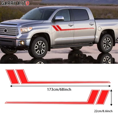 2x Pegatinas de vinilo a rayas estilo hockey guardabarros lateral rojo para Chevy Camaro Foto 1 de 4