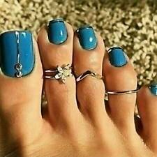 3pcs Fashion Women Foot Ring Silver Crystal Daisy Finger Toe Ring Set Jewelry CS