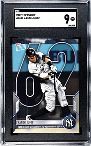 2022 Topps Now Aaron Judge Home Run 62 #1012 SGC 9 MINT - Picture 1 of 2