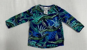 Bonds Baby Top Size 0-3 months Long Sleeve Blue Green Crocodile Boys Girls Wear - Picture 1 of 4