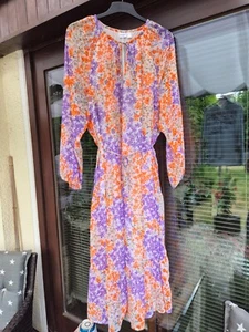 Kleid,50,Maxi,Orange,Lila,Weiß,Langarm,Gefüttert,Neu,Bodyflirt,Stylisch,Top - Bild 1 von 3