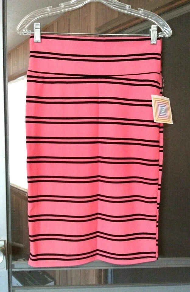 NUEVA FALDA LÁPIZ MUJER LULAROE CASSIE NARANJA NEGRO RAYAS HALLOWEEN COLORES S Foto 1 de 3