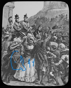 QUEEN VICTORIAS JUBILEE 1887 SU PRIMERA VISITA A ESCOCIA Magic Lantern Slide - Imagen 1 de 5