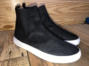 Steve Madden Women's Ankle Booties Shoes Sz 8 Dain Black Pull On Elastic Sides - Picture 1 of 12