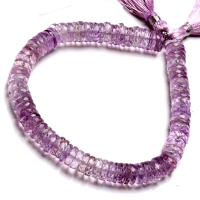 Натуральный аметист драгоценный камень 8 мм размер граненый Heishi Rondelle бисер 8» бусы - Изображение 1 из 4
