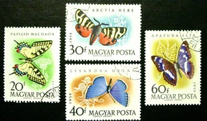 Ungarn, 1959 Schmetterlinge in Naturfarben, Scott 1268-1271, 4 Briefmarken, CTO - Bild 1 von 3