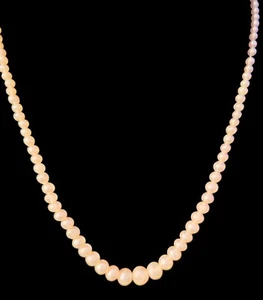 Collar Crema Perlas Imitadas Vintage Una Hilo Graduado Talla 17 1/2 Pulgadas Segunda Guerra Mundial... - Imagen 1 de 12