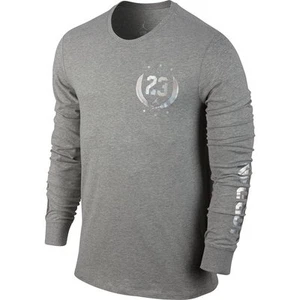 Jordan Fold 'EM Long Sleeve T-Shirt Grey Heather/Silver 706897-063 MEN SIZE M ** - Picture 1 of 4
