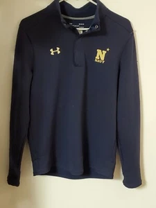 Under Armour Mens US NAVY Size M Half Button Up Pullover Navy Blue - Picture 1 of 2
