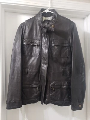 Chaqueta de mujer vintage de cuero GAP con bolsillos talla mediana Foto 1 de 4