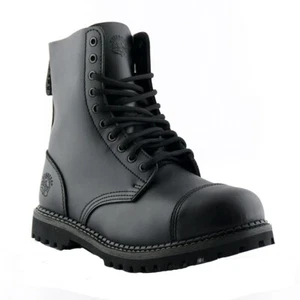Grinders Stag CS Black Boots Safety Steel Toe Cap 10 Eye Hole Military Punk - Picture 1 of 8