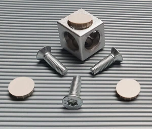 Conector de cubo para perfiles de aluminio 20x20 ranura 6 incl. tornillo autocortante - Imagen 1 de 2