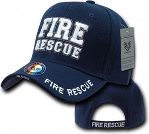 Deluxe Navy Blue Fire Rescue Baseball Cap Fire Dept Department Hat EMT EMS Cap  - Picture 1 of 1