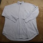 Ralph Lauren Button Up Shirt Adult XL Blue White Striped Blake Long Sleeve*