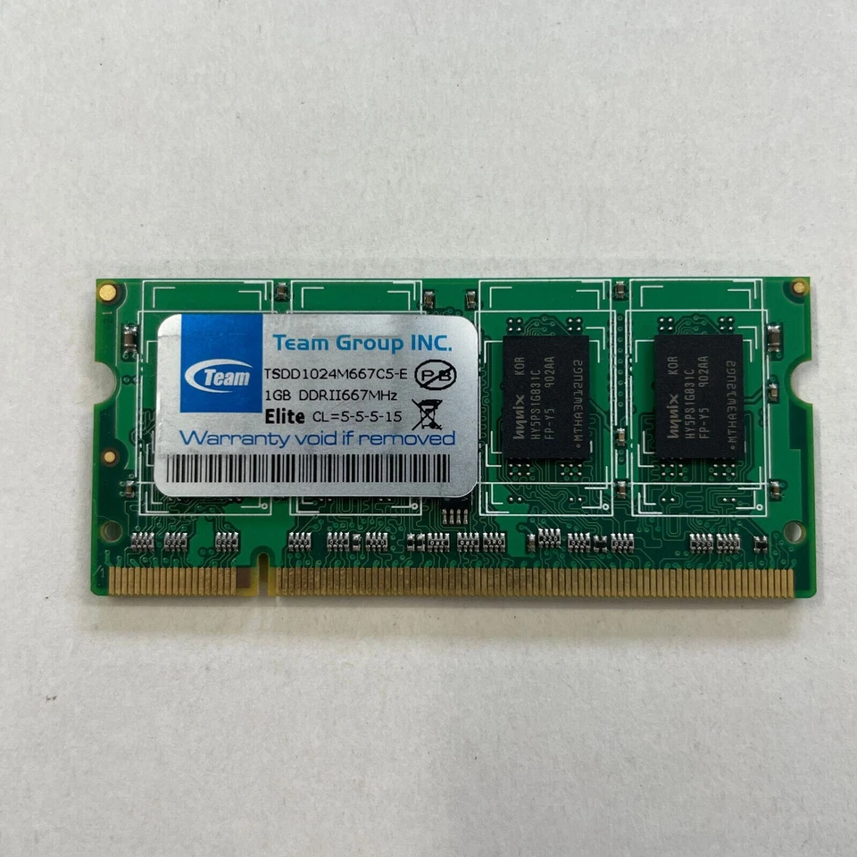 Team Group Elite 1GB DDR2 RAM PC2-5300 667Mhz Unbuffered SODIMM TSDD1024M667C5-E - Image 1 of 3