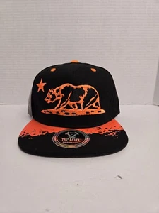 California Republic Top Level Snapback Black And Orange Bear New With Tags - Picture 1 of 7