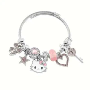Hello Kitty Silver tone bracelet with charms brand new - Picture 1 of 4
