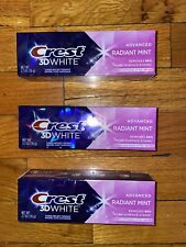 Crest 3D White Teeth Whitening Toothpaste Radiant Mint 2.7 Oz  Each- 3 Pack