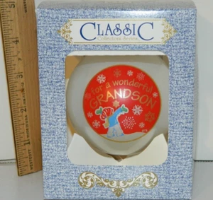 For a Wonderful Grand Son Christmas Tree Ornament Classic 3 1/4  size Boy gift - Picture 1 of 7