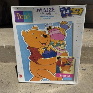 VTG My Size 3' Winnie the Pooh 46 Piece Puzzle Mattel Disney 24”x 36”-COMPLETE - Picture 1 of 8