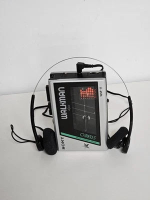 SAVE Sony WALKMAN Wm-11 Stereo Cassette Player Parts or Repair HEADPHONES MDR-04 - Image 1 of 4