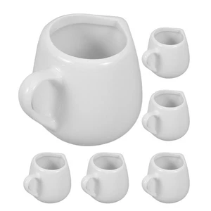  6 Stück Keramik Milchkännchen Gewürzbehälter Milchkännchen Tasse mit Ausgießer - Bild 1 von 12