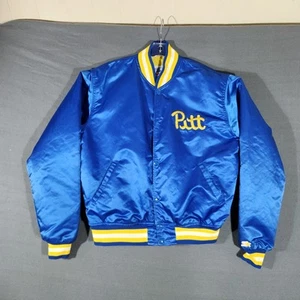 Chaqueta de satén vintage de los 80 Starter Pitt Panthers talla L Universidad de Pittsburgh - Imagen 1 de 16