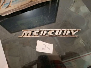 VINTAGE 1940s MERCURY HOOD SIDE EMBLEM SCRIPT OEM FOMOCO - Picture 1 of 3