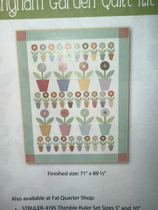 GINGHAM GARDEN Quilt Kit  LORI HOLT Riley Blake Fat Quarter Shop Flower 71 x 89 - Picture 1 of 6