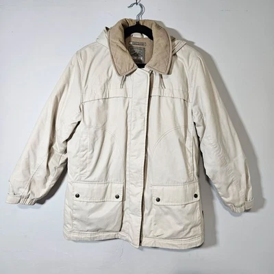 Chaqueta forrada con capucha Pacific Trail para mujer clima frío beige abrigo exterior talla mediana Foto 1 de 4