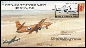 Cubierta firmada por Bob Hoover COF42 The Breaking of the Sound Barrier - Imagen 1 de 3