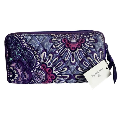 Cartera Vera Bradley Tapiz Lila RFID Georgia Grande Cremallera Alrededor Llevar Todo NUEVO Foto 1 de 4