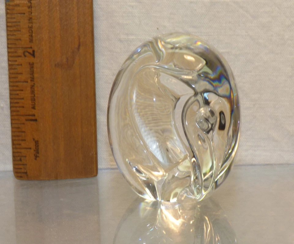 Signed STEUBEN Crystal Art Glass ELEPHANT Hand Cooler Vintage Figurine Abstract - Image 1 of 4
