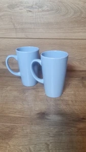 2 Light blue baby Whittards of Chelsea Tall Large Cups Mugs Coffee Tea VGC - Picture 1 of 3