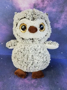 GOFFA Soft Plush Stuffed Animal OWL Big Glittery Sparkly Eyes Off-White 13" tall - Picture 1 of 4