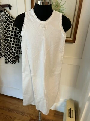 The Beautiful Collection Girls White Cotton Blend Full Slip Petticoat Sz M Lace - Image 1 of 4