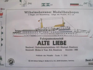 Alte Liebe Schiff Wilhelmshavener Modellbaubogen Bastelbogen Kartonmodell - Bild 1 von 1