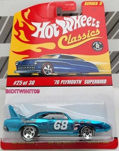 HOT WHEELS CLASSICS SERIES 3 '70 PLYMOUTH SUPERBIRD #25/30 BLUE - Bild 1 von 2