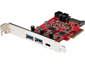 5-Port USB PCIe Card, 10Gbps USB 3.1 Gen 2 PCIe Card w/ 1x USB-C & 2x USB-A, 1x - Picture 1 of 6