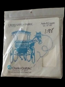 Vintage Charles Craft Cross Stitch  Cotton Aida 11 Count 1pc Fabric NOS 12 x 18" - Picture 1 of 3