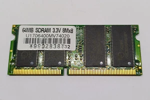 VINTAGE U1706400MV74020 PC100 64MB SDRAM 100MHz SODIMM SD RAM MODULE - Picture 1 of 2