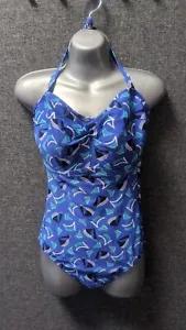 Figleaves Casablanca Twist Bandeau Swimsuit Blue UK 32G LN140 GG 03 - Picture 1 of 5