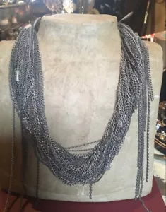 COLLAR MULTI CADENA ALL SAINTS SPITALFIELDS VINTAGE BUEY NEGRO ~ USADO EN EXCELENTE ESTADO - Imagen 1 de 13