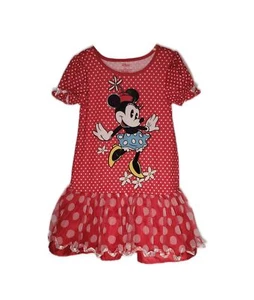 Disney Minnie Mouse Classic Flower Hat Polka Dot Tutu Nightgown, Gown, Size 4 - Picture 1 of 2
